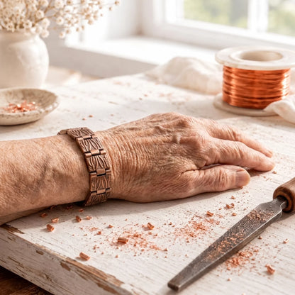Pulseira masculina Driftwood em cobre