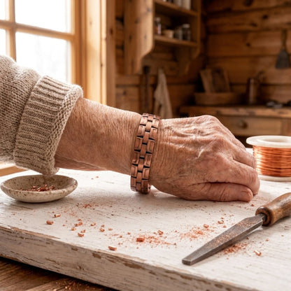 Pulseira masculina com ponta de lança em cobre