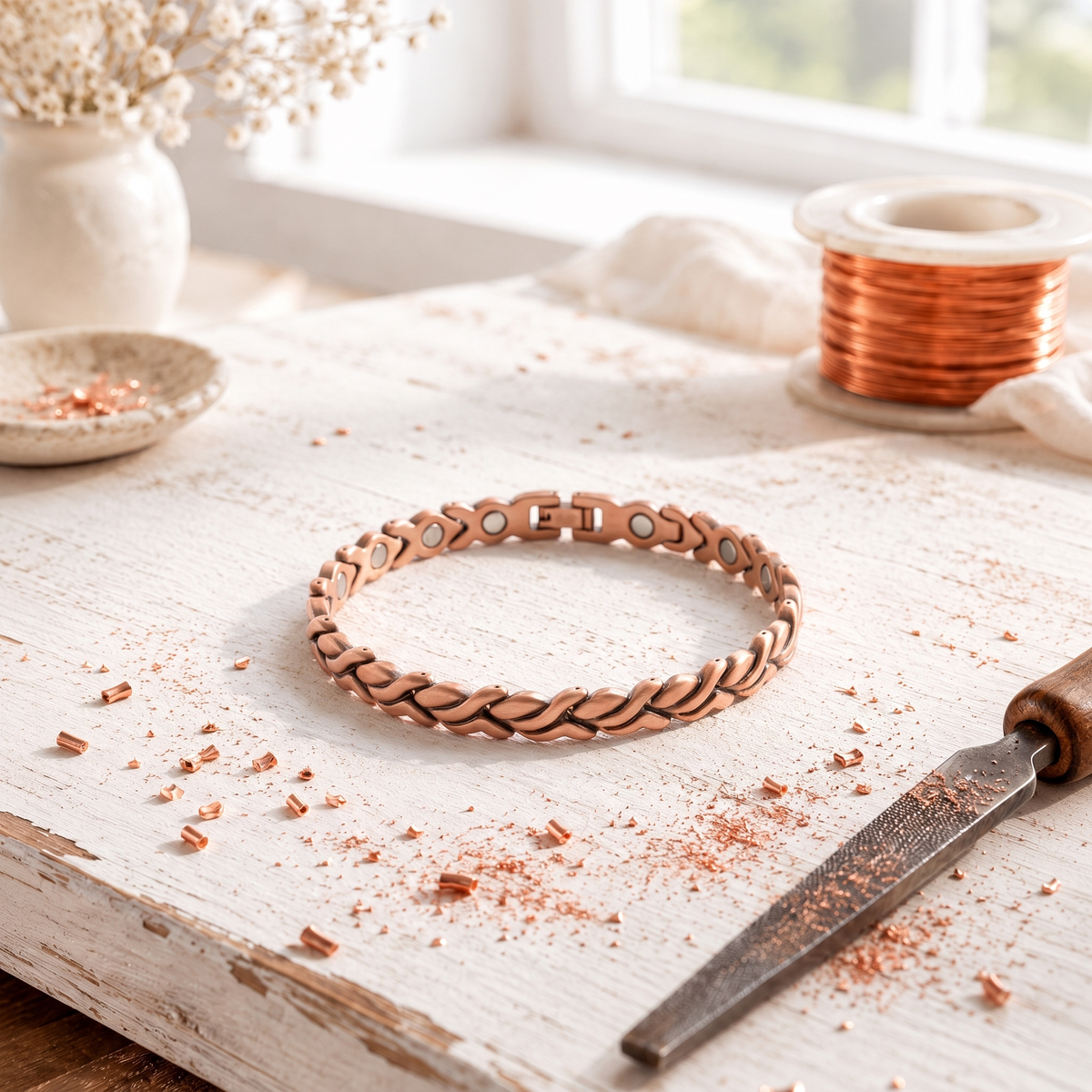 Pulseira simples de cobre Tress