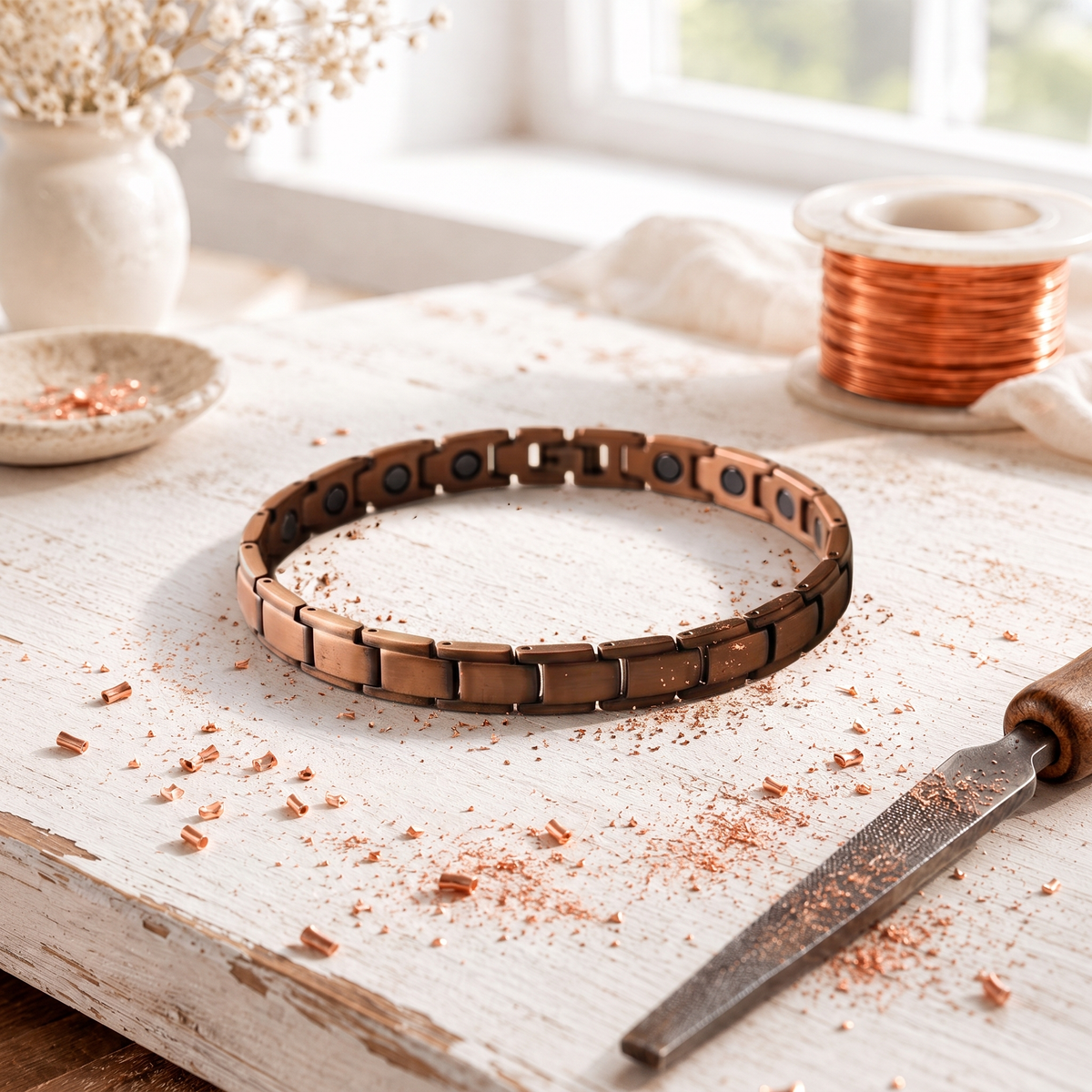Pulseira simples de cobre Cobble