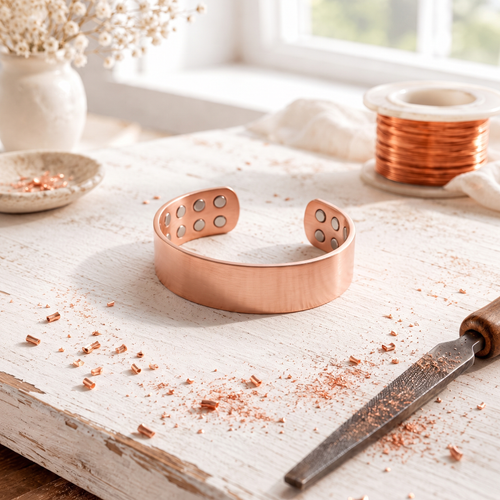 Pulseira de xisto e cobre