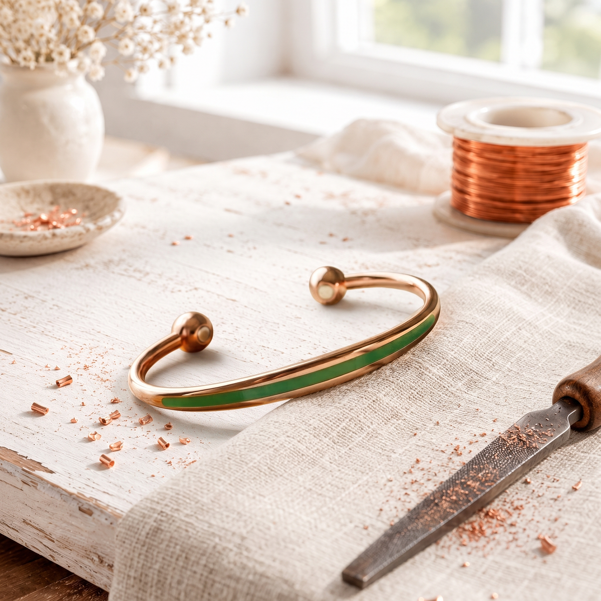 Pulseira de Cobre com Pátin