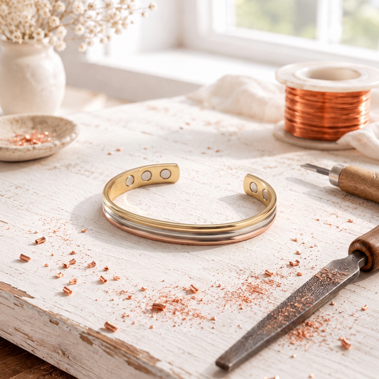 Pulseira de Cobre com Costura