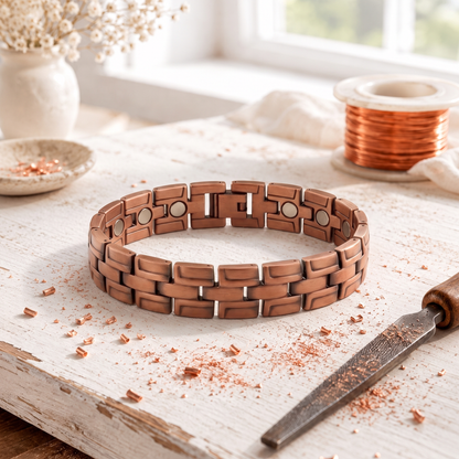Pulseira masculina com ponta de lança em cobre