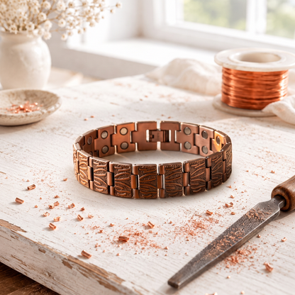 Pulseira masculina Driftwood em cobre